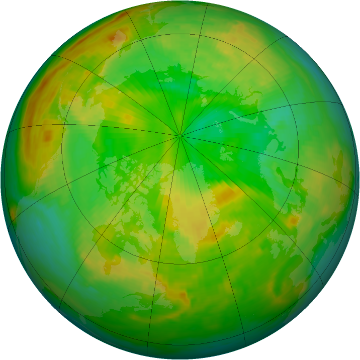 Arctic ozone map for 22 June 1988